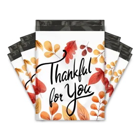 10x13 Thankful for You Designer Poly Mailers Shipping Envelopes Premium Printed Bags