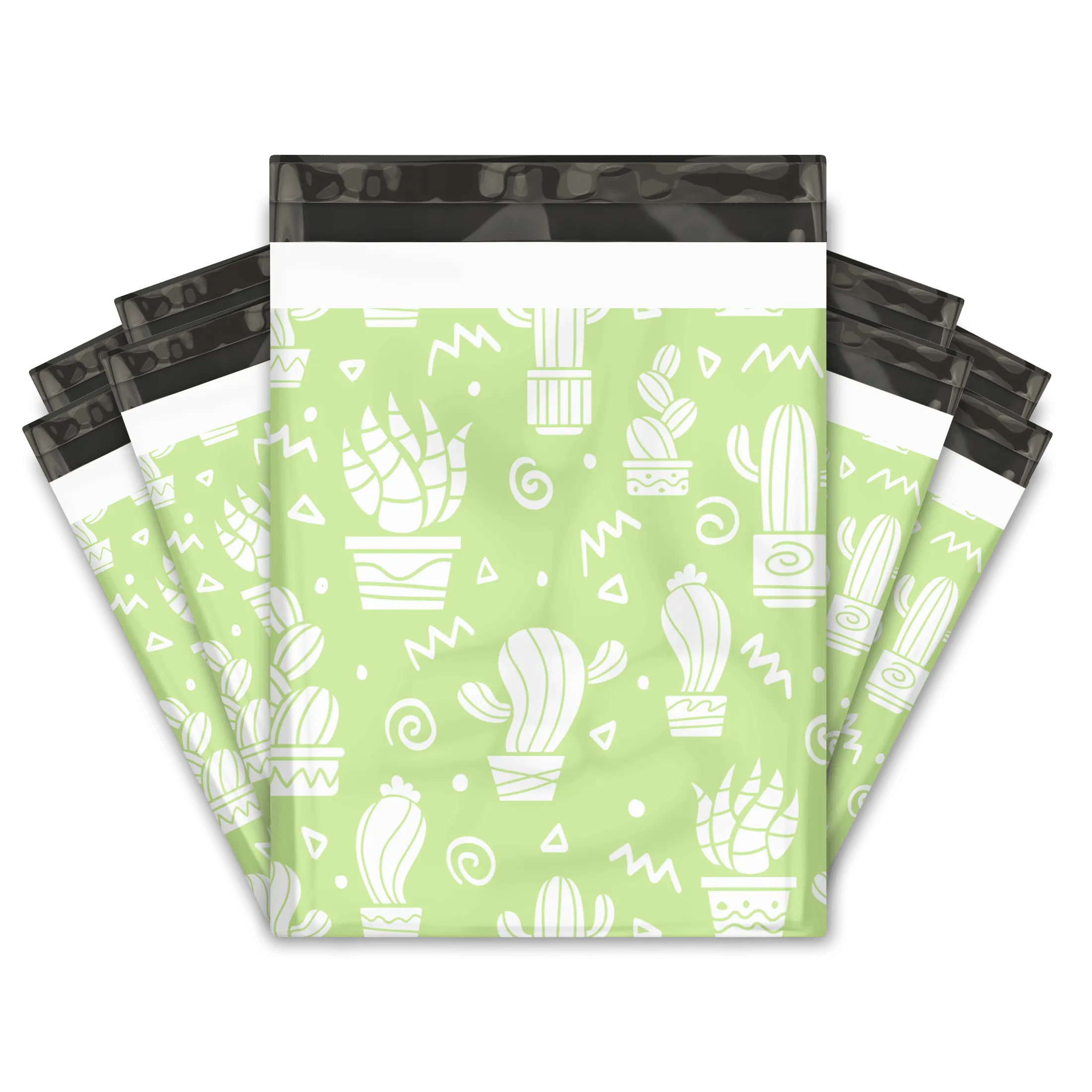 12x15" Green Cactus Designer Poly Mailers Shipping Envelopes Premium Printed Bags