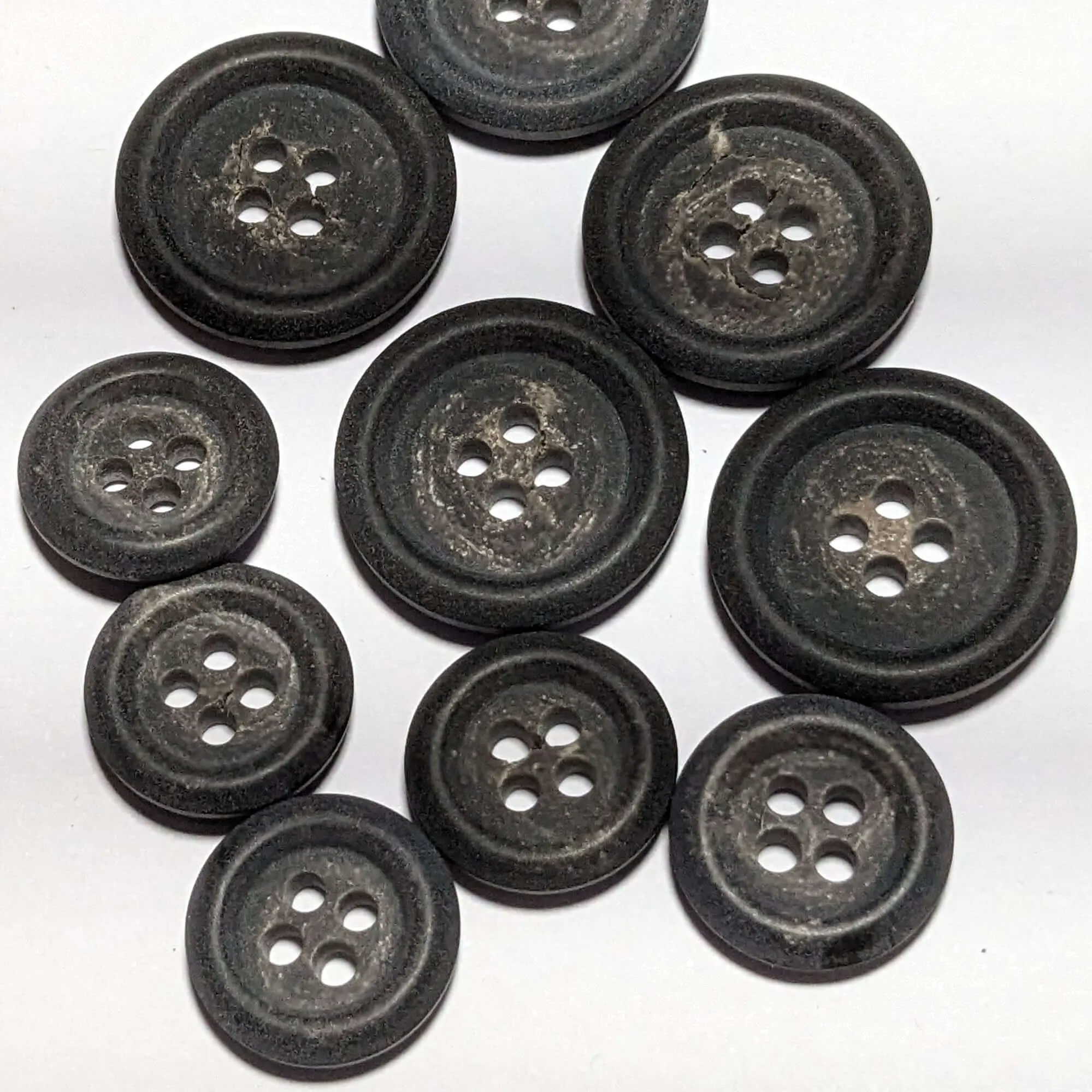 15mm and 20mm Charcoal Eco Paper Buttons