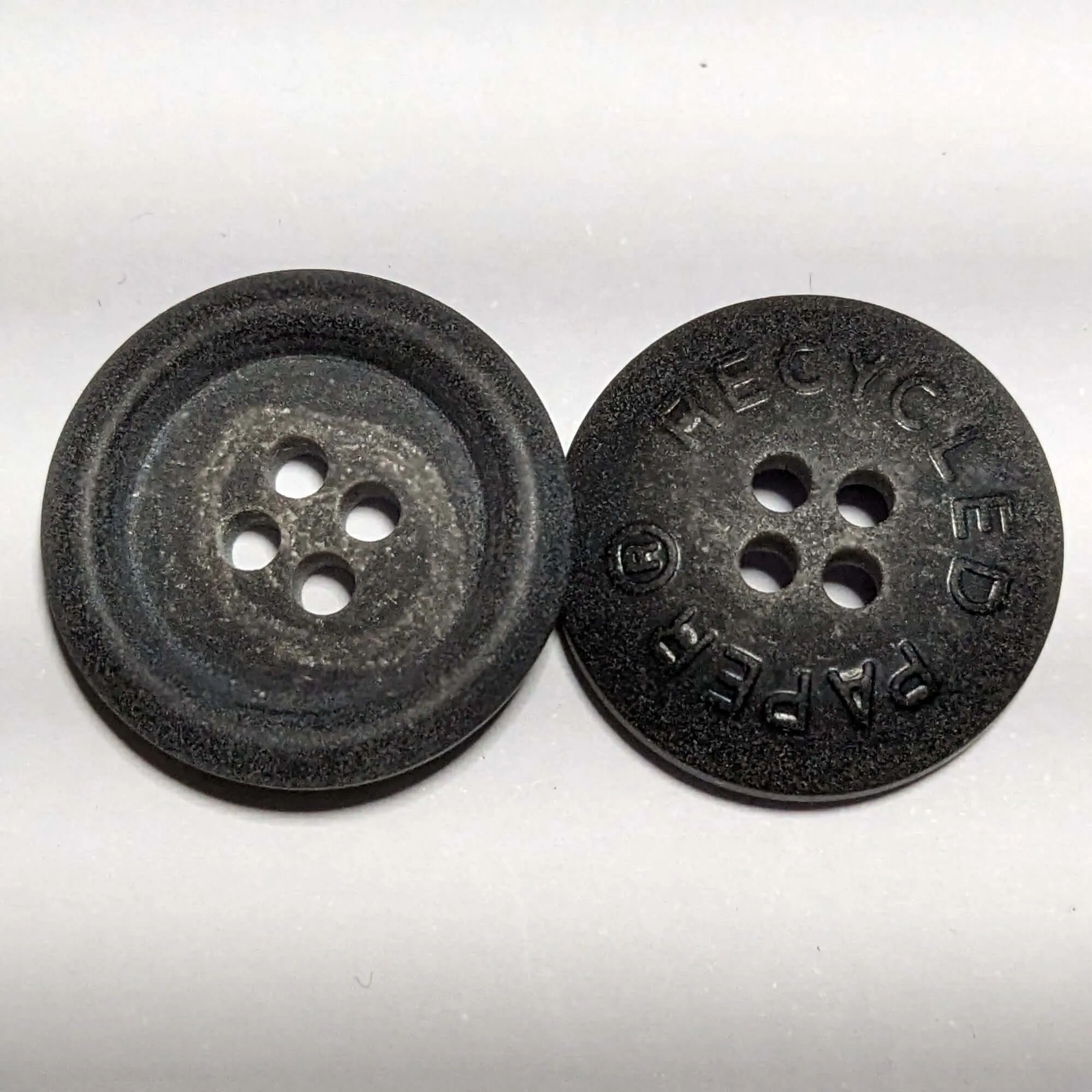 15mm and 20mm Charcoal Eco Paper Buttons