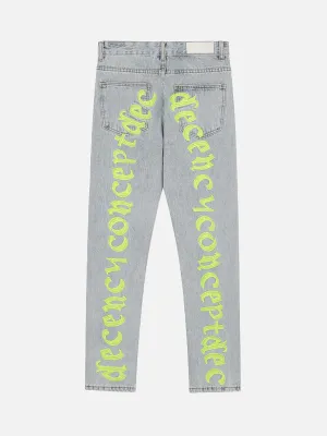 1984 High Street Letter Embroidered Slim-Fit Skinny Jeans