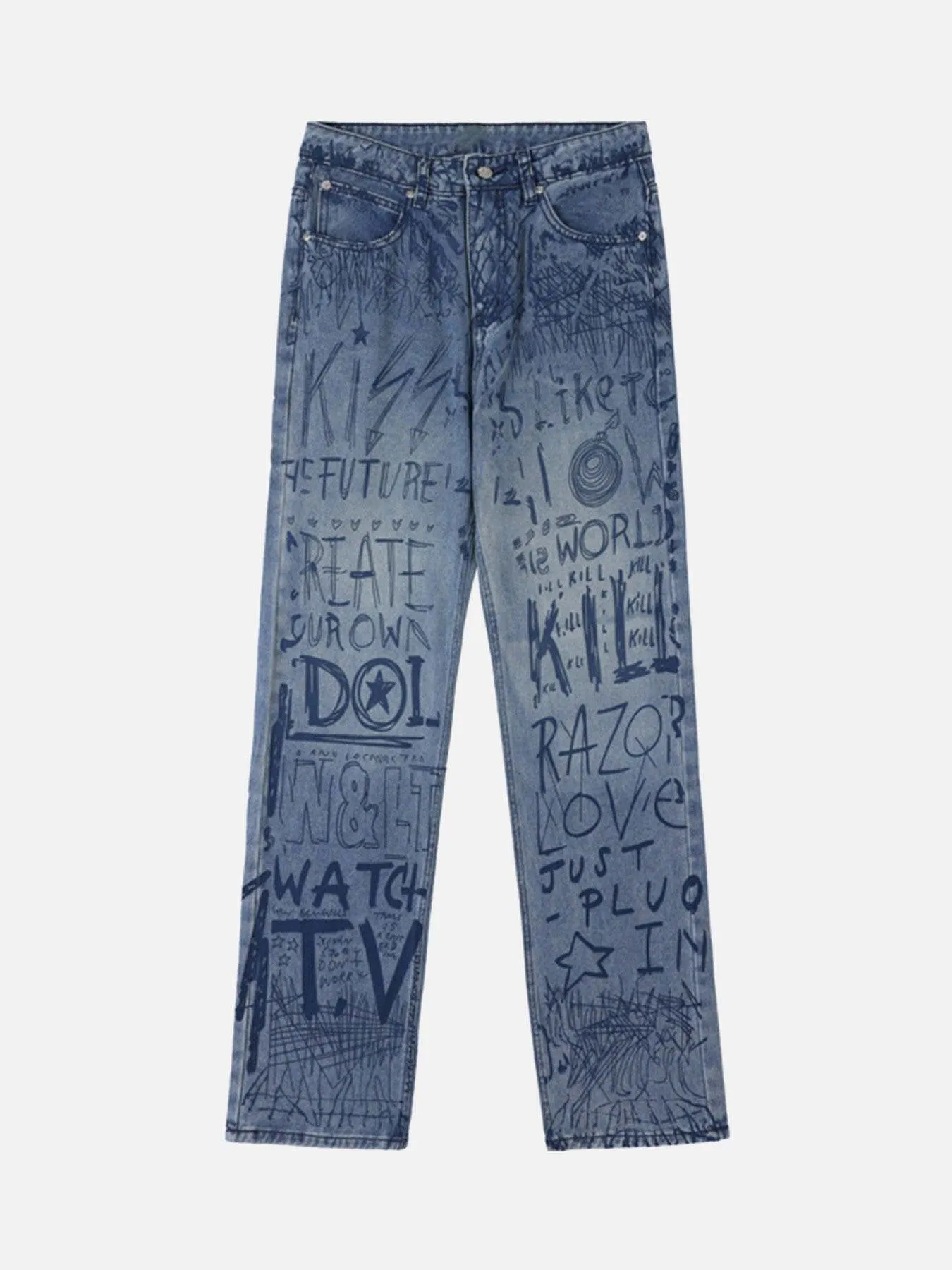 1984 Hip-hop Graffiti Alphabet Jeans - 1743