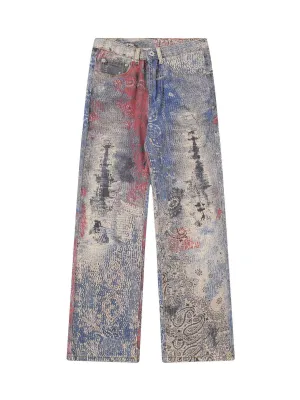 1984 Paisley Printed Jeans - 2186