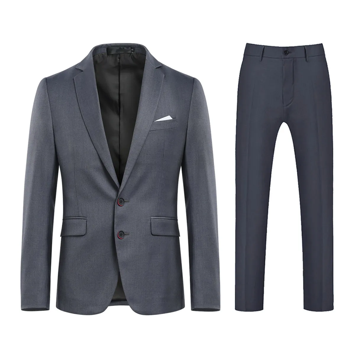 2 Pcs Men Wedding Party Suit Slim Fit Solid Color Single Breasted Spring Autumn Business Formal Blazer   Pant