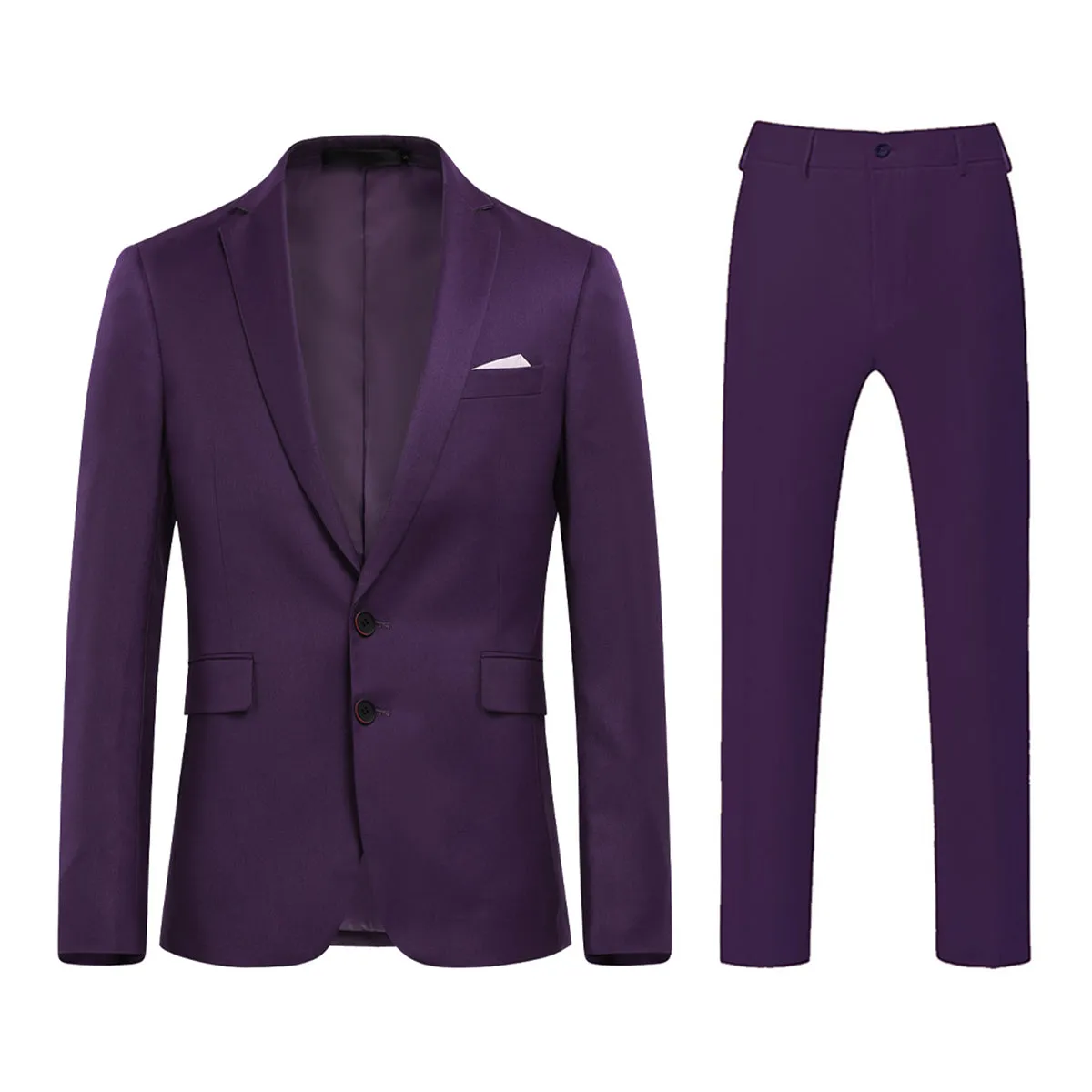 2 Pcs Men Wedding Party Suit Slim Fit Solid Color Single Breasted Spring Autumn Business Formal Blazer   Pant