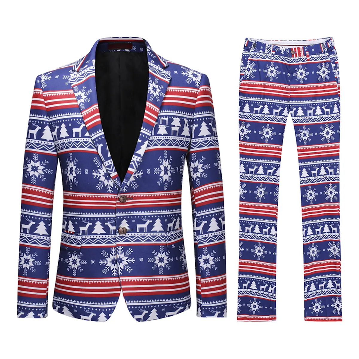 2-Piece Funny Novelty Xmas Suit Blue