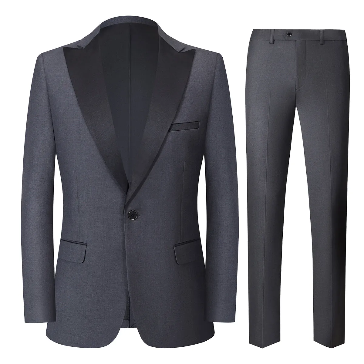 2 Pieces Men Blazer Suit Sets Men Wedding Party Set Solid Color Single Button Spring Autumn Business Dress Suit