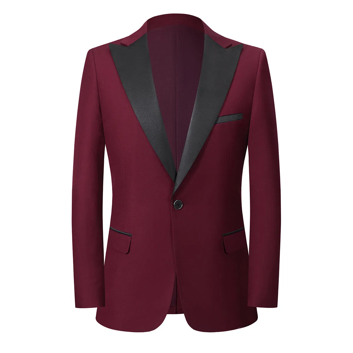 2 Pieces Men Blazer Suit Sets Men Wedding Party Set Solid Color Single Button Spring Autumn Business Dress Suit