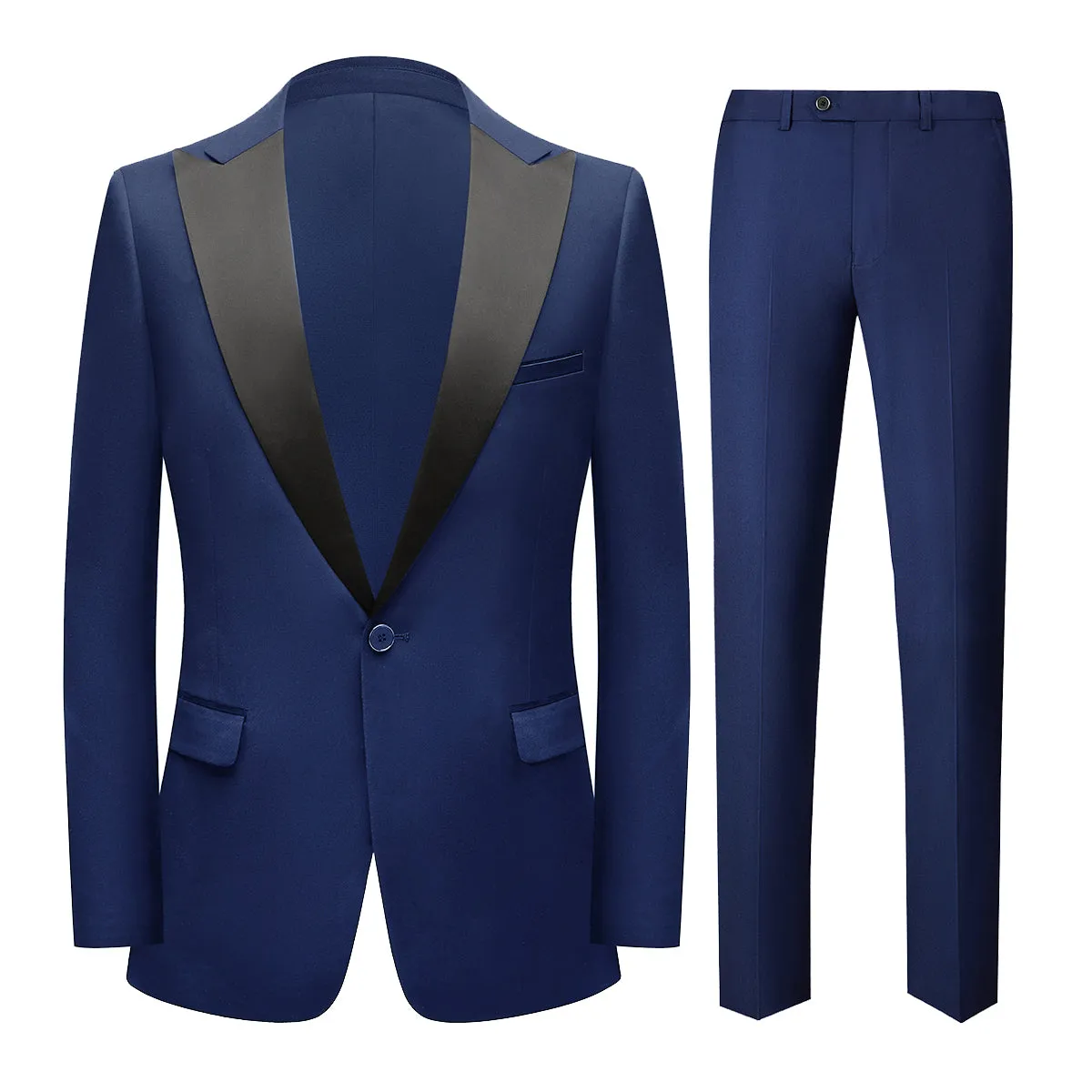 2 Pieces Men Blazer Suit Sets Men Wedding Party Set Solid Color Single Button Spring Autumn Business Dress Suit