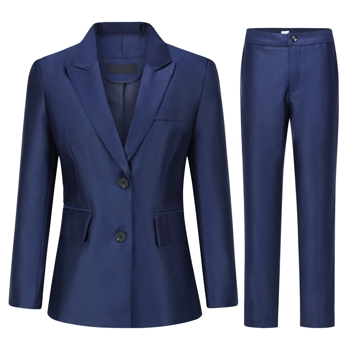 2 Pieces Women Blazer Suits Solid Women Office Blazer Suit Casual Long Sleeve Slim Fit Notched Lapel Blazer Pant Set