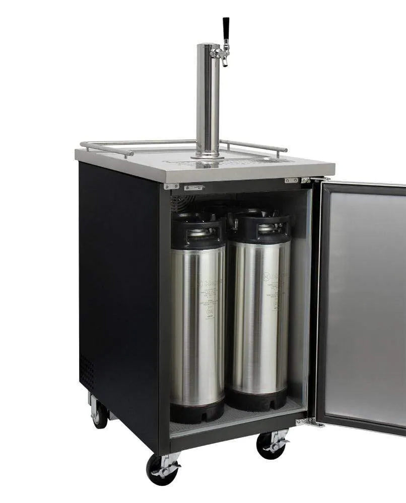 24" Wide Cold Brew Coffee Black Commercial Kegerator