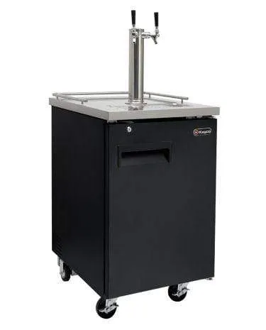 24" Wide Kombucha Tap Black Commercial Kegerator