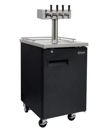 24" Wide Kombucha Tap Black Commercial Kegerator