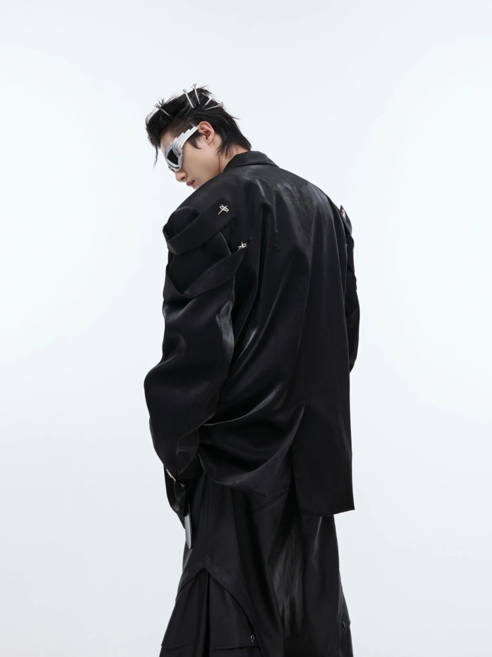 【24s Oct.】Liquid Glossy Outerwear Blazer