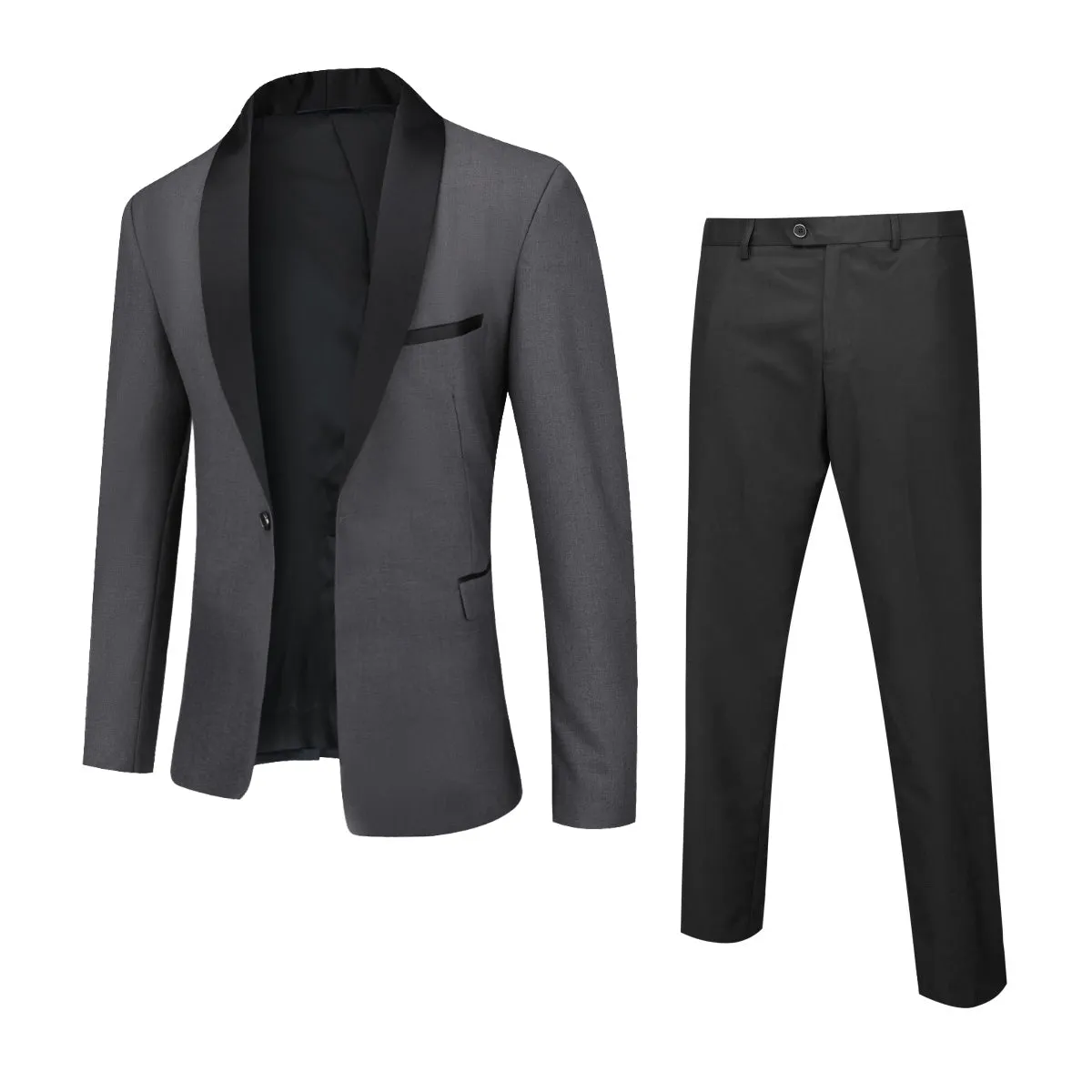 2PCS Men Suit Set Wedding Groom Long Sleeve Shawl Collar Slim Fit Blazer Pants Suits Spring Autumn Male Outfit