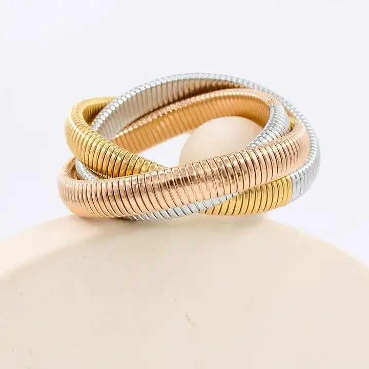 3 Twisted Flexi Bangle