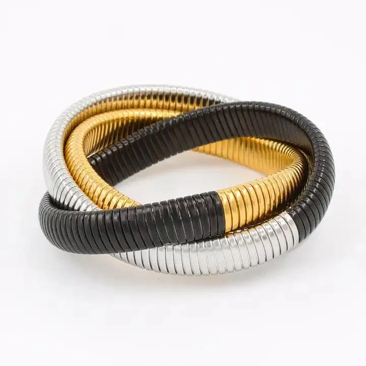 3 Twisted Flexi Bangle