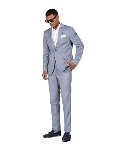 Arrow Men Blue Tailored Regular Fit Patterned Formal Suit