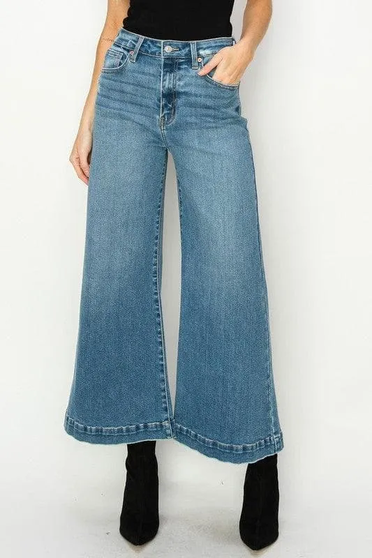 Artemis Vintage High Rise Crop Palazzo Jeans