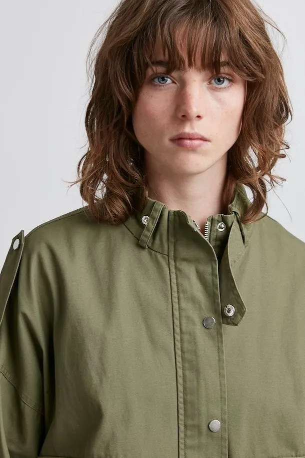 Avika Cropped Jacket (Khaki)