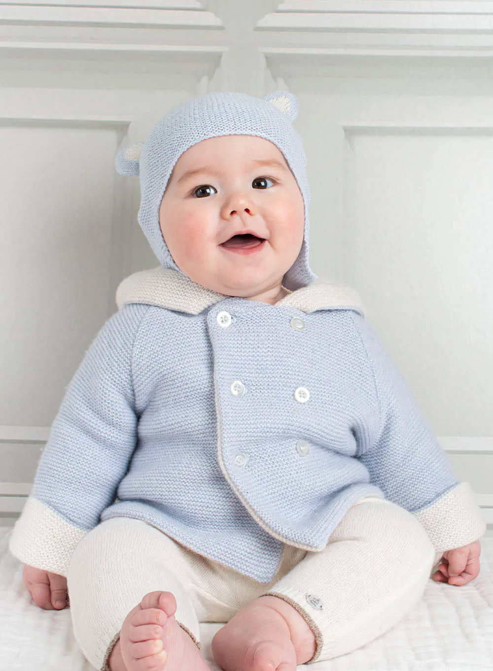 Baby Teddy Coat in Pale Blue