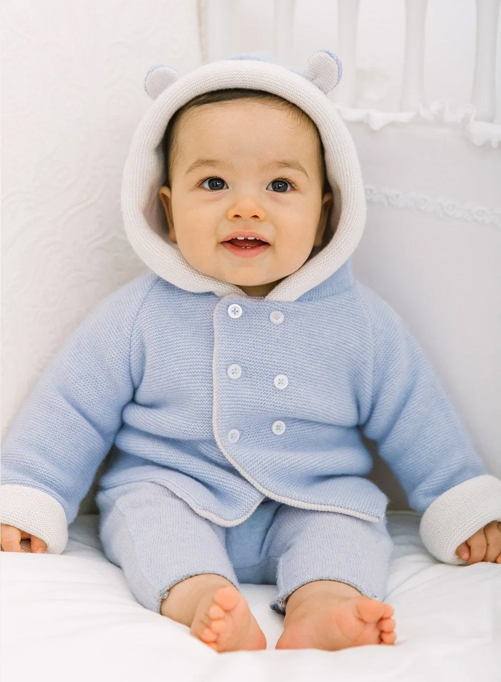 Baby Teddy Coat in Pale Blue