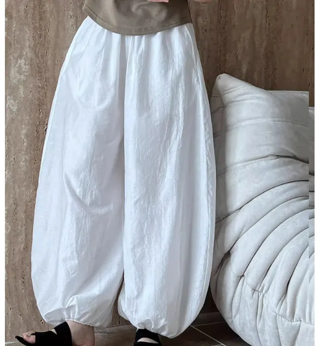 Balloon pants Women Ramie Cotton Wide Leg Pants 0222