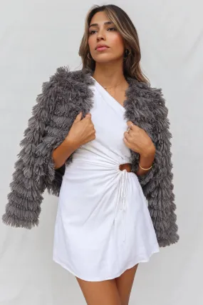 Bambi Faux Fur Jacket - Grey