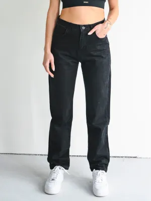 Basic Straight Fit Black Women Jeans