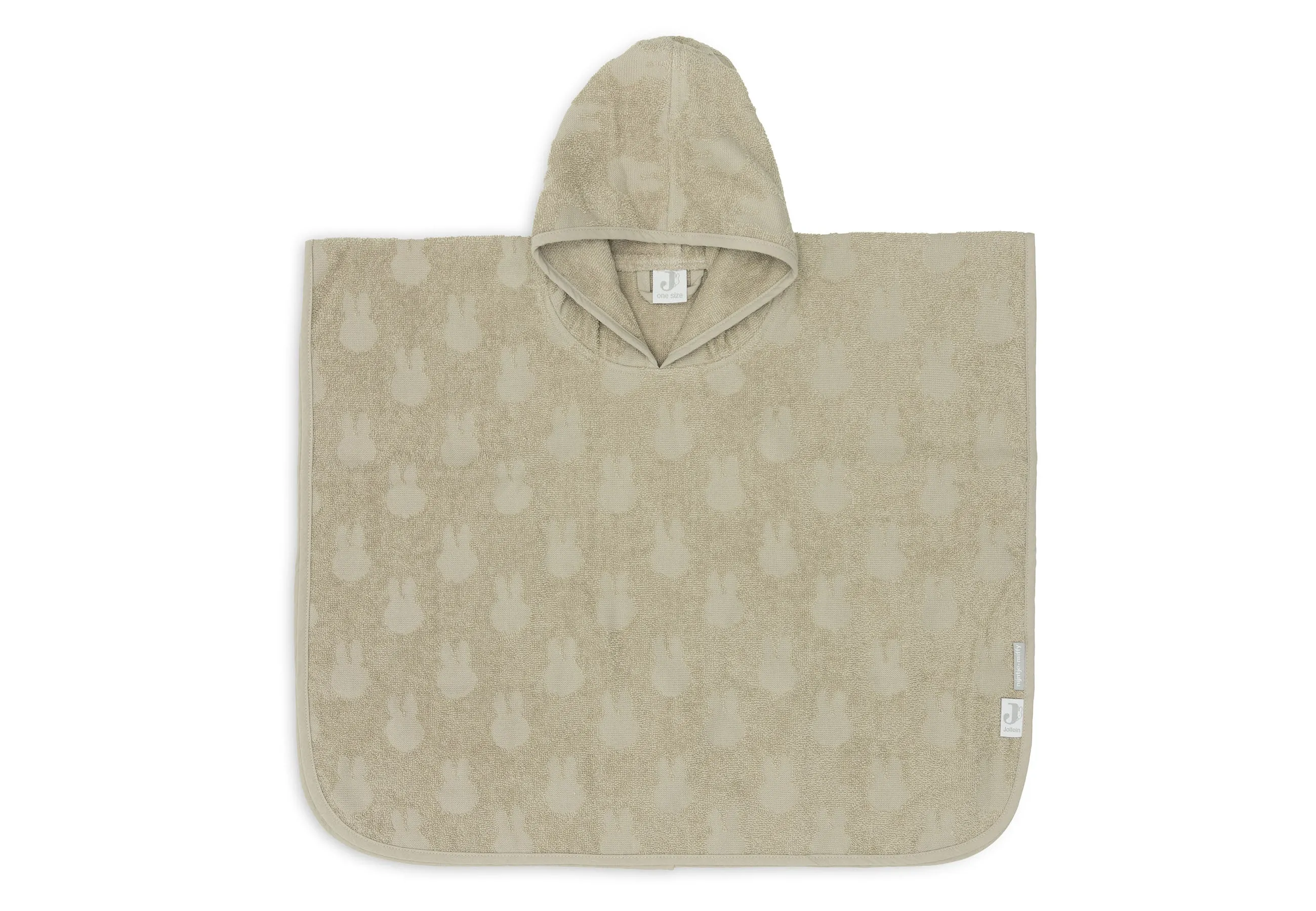 Bath Poncho Terry Miffy Jacquard - Olive Green