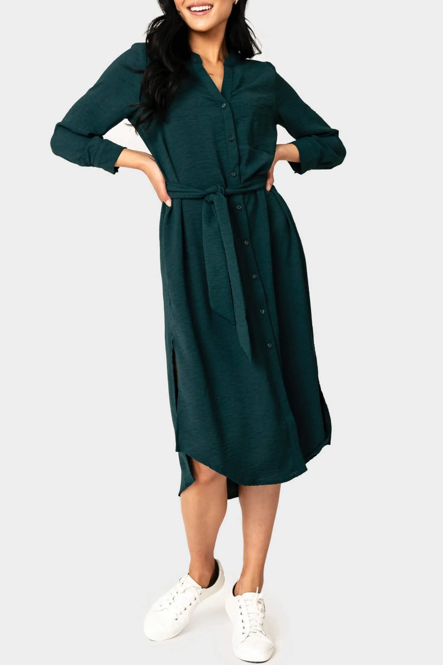 Belted Midi Shirtdress