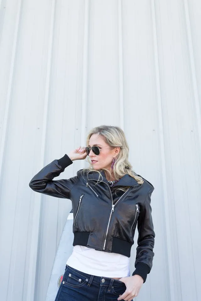 Black Bomber & Biker Women's Jacket