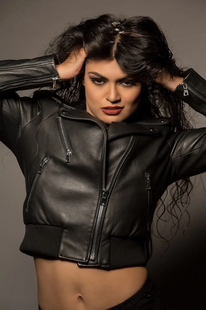 Black Bomber & Biker Women's Jacket