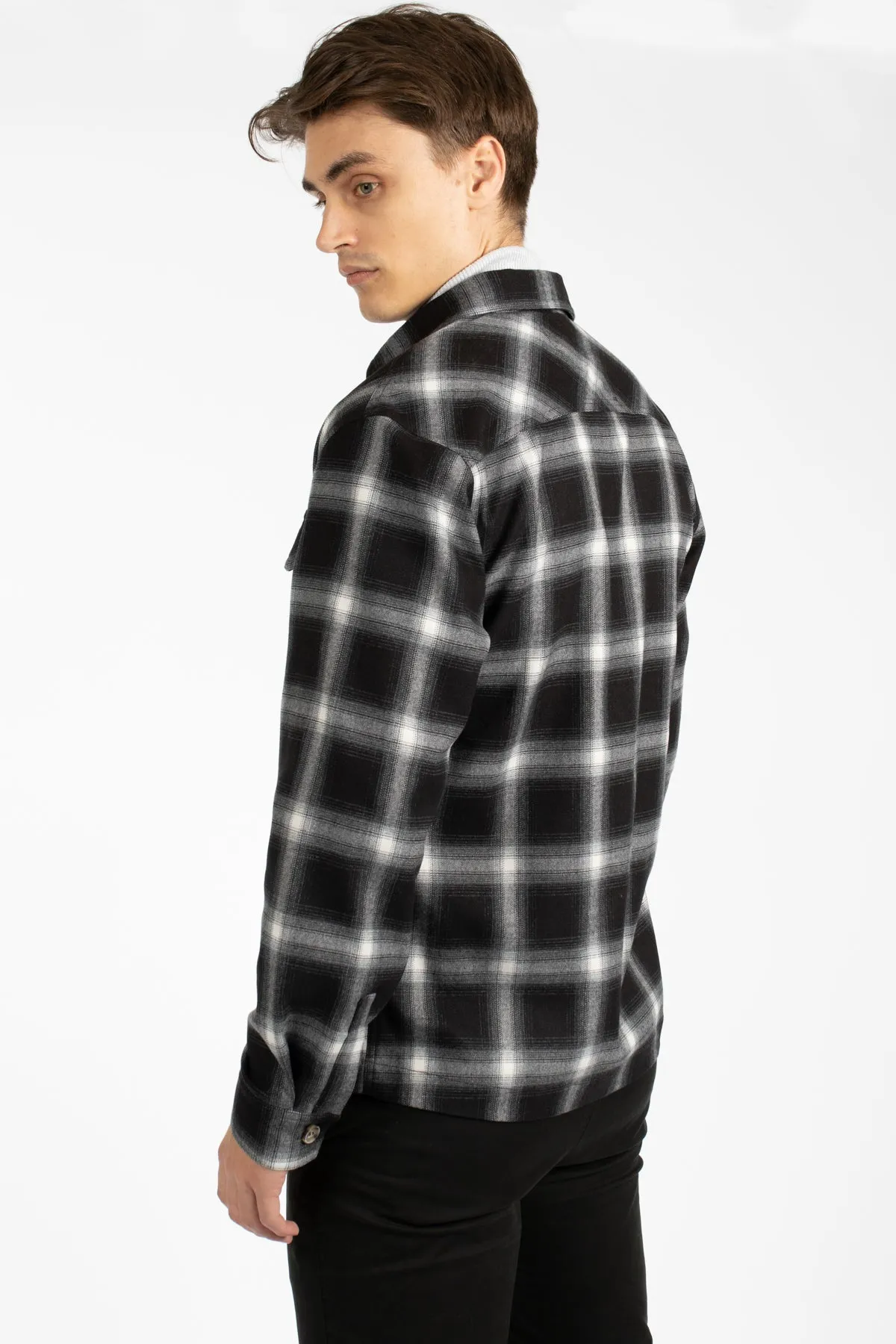 Black/White Shadow Check Overshirt