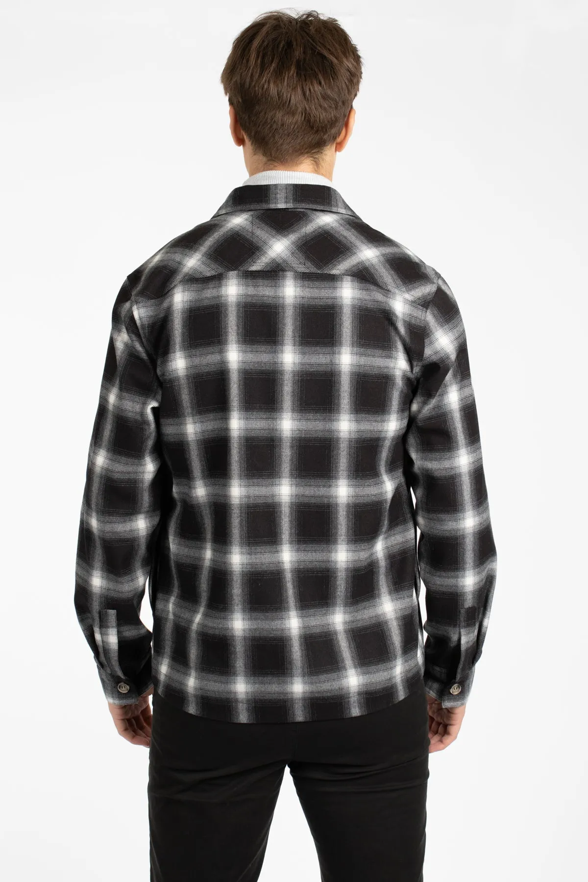 Black/White Shadow Check Overshirt