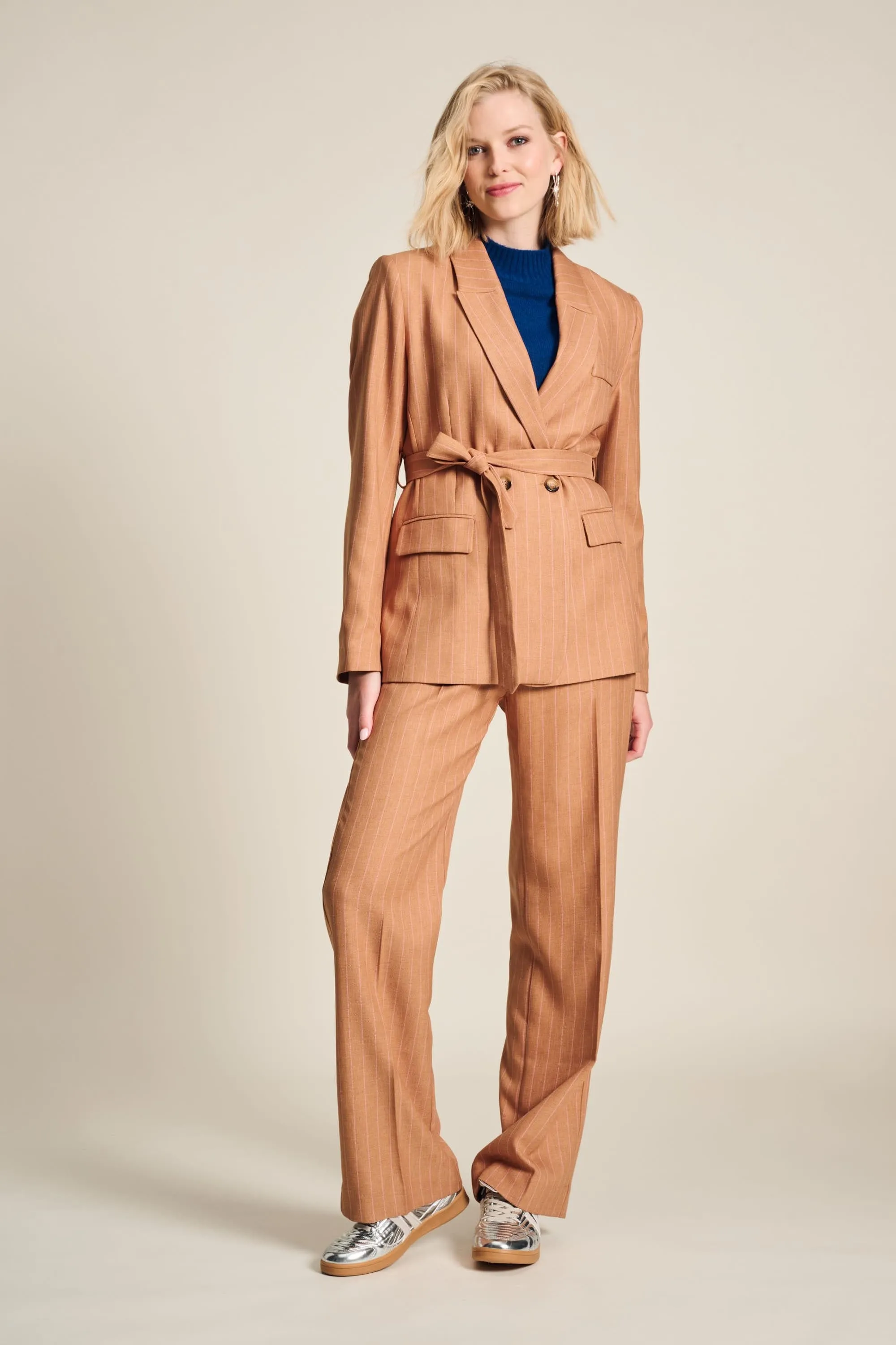 BLAZER - Striped Sugar Brown