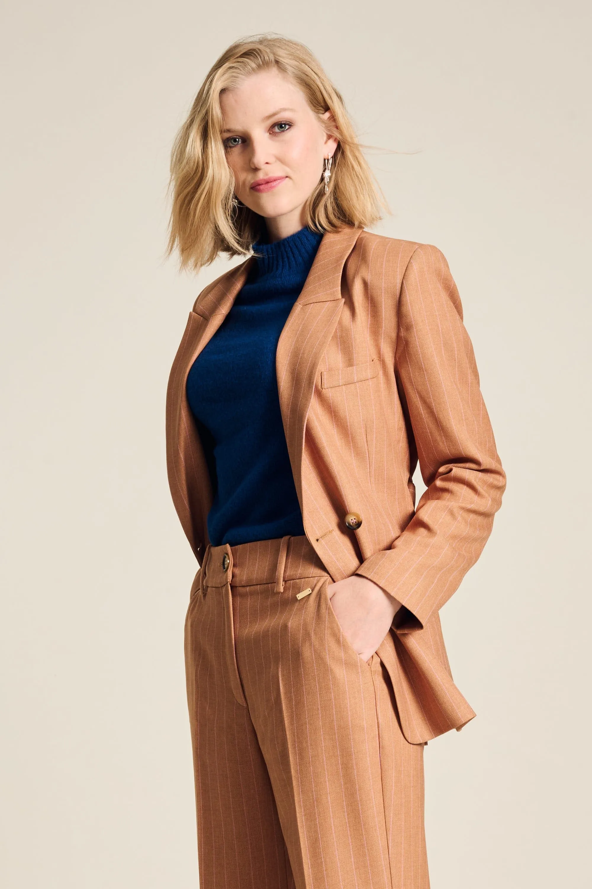 BLAZER - Striped Sugar Brown