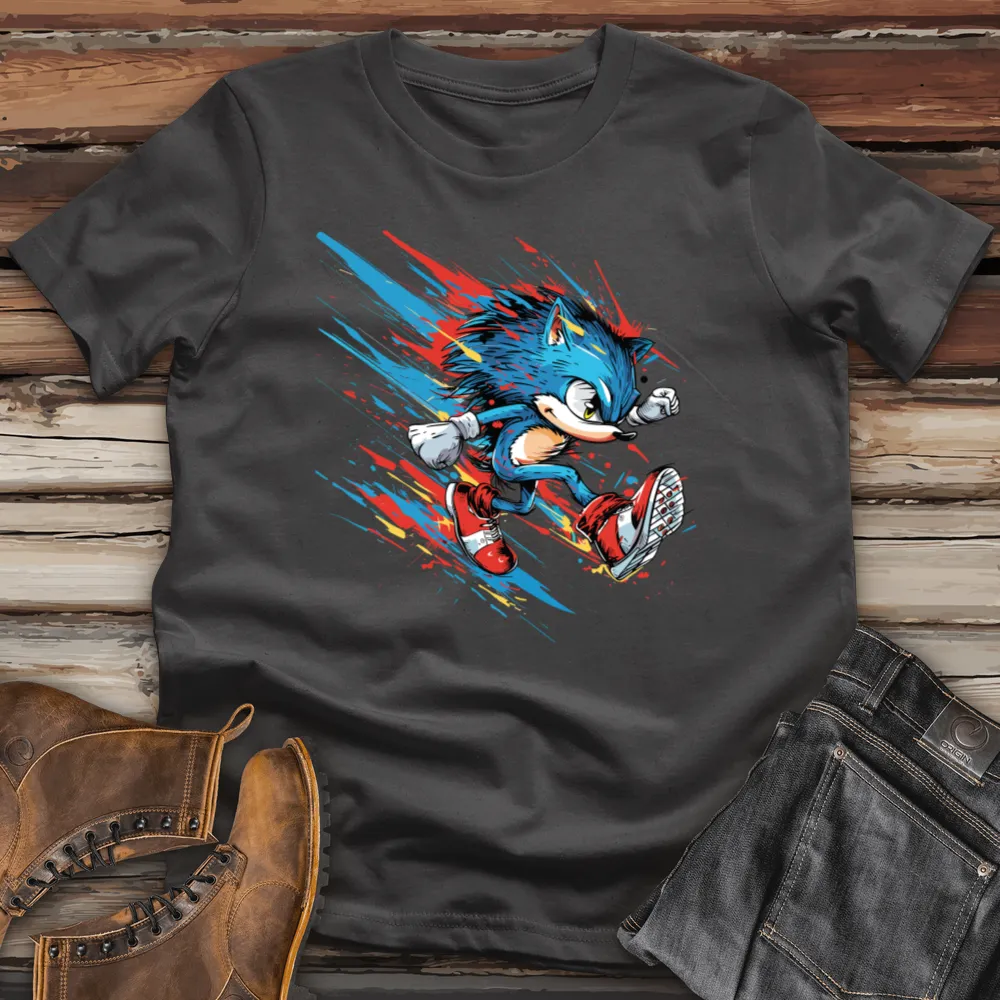 Blue Speedster Hedgehog Cotton Tee