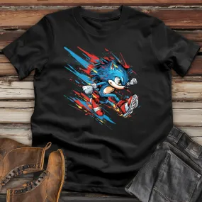 Blue Speedster Hedgehog Cotton Tee