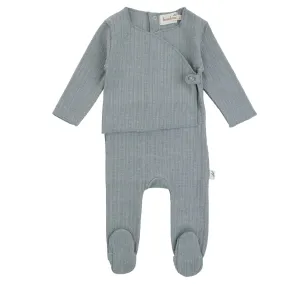 Bondoux Kimono Knit Footie w/ Hat- Boys