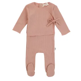 Bondoux Kimono Knit Footie w/ Hat- Girls