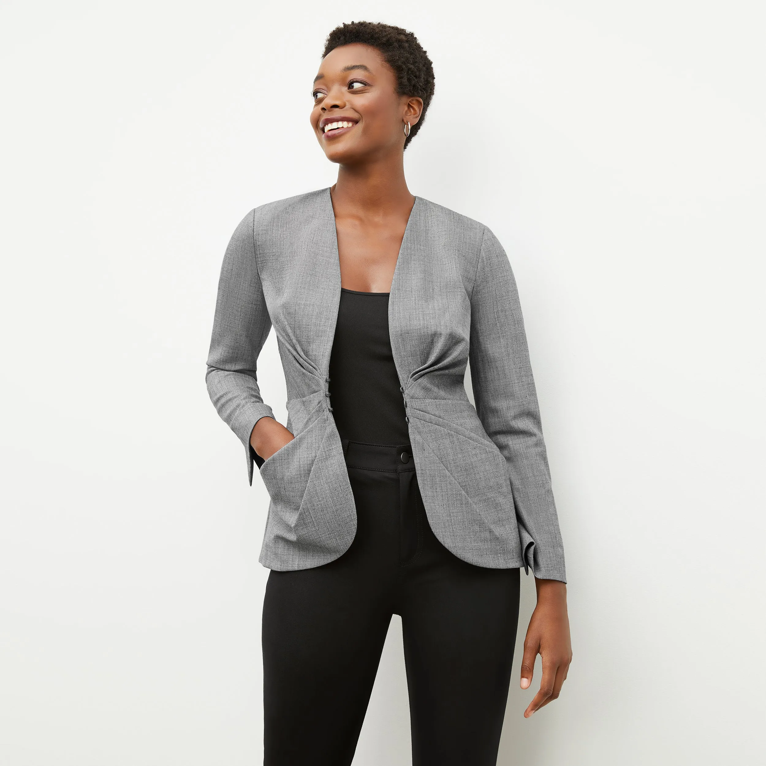 Carmen Jacket - Sharkskin :: Black / White