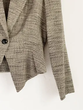 CARON Heathered Grey Peplum Blazer