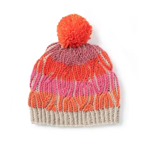 Caron X Pantone Brioche Cables Knit Hat