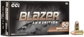 CCI 5200 Blazer 9mm Luger 115 GR Full Metal Jacket Round Nose 50 Box