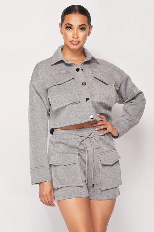 CHIC N' COMFY CROPPED TRUCKER JACKET SET