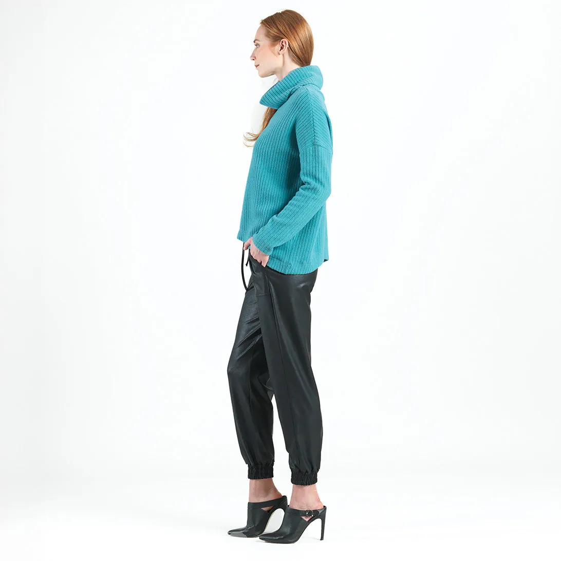 Chunky Ribbed - Tipped Hem Sweater Top - Teal - Limited Sizes!