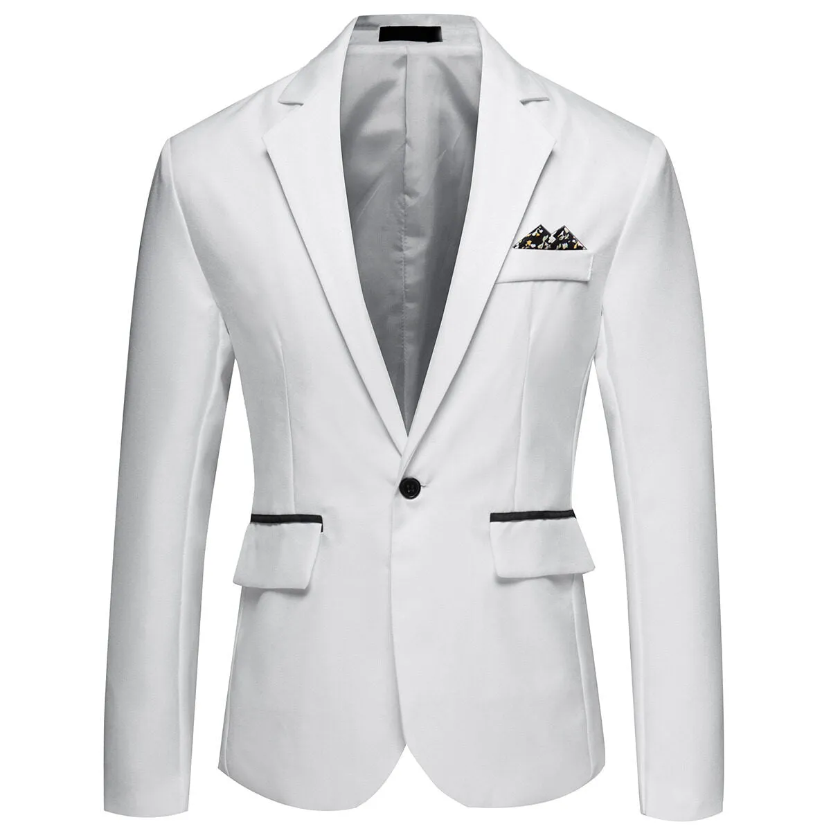 Cloudstyle One Button Blazer For Men Casual Slim Fit Jackets Solid Color Business Men Blazer Jackets