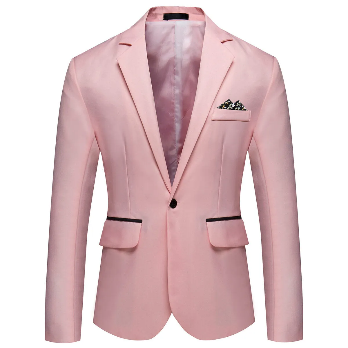 Cloudstyle One Button Blazer For Men Casual Slim Fit Jackets Solid Color Business Men Blazer Jackets