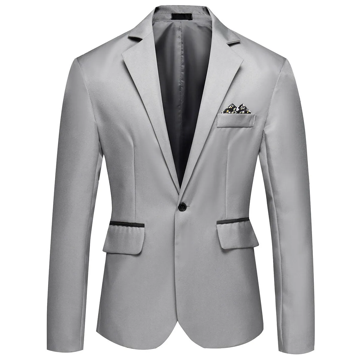 Cloudstyle One Button Blazer For Men Casual Slim Fit Jackets Solid Color Business Men Blazer Jackets